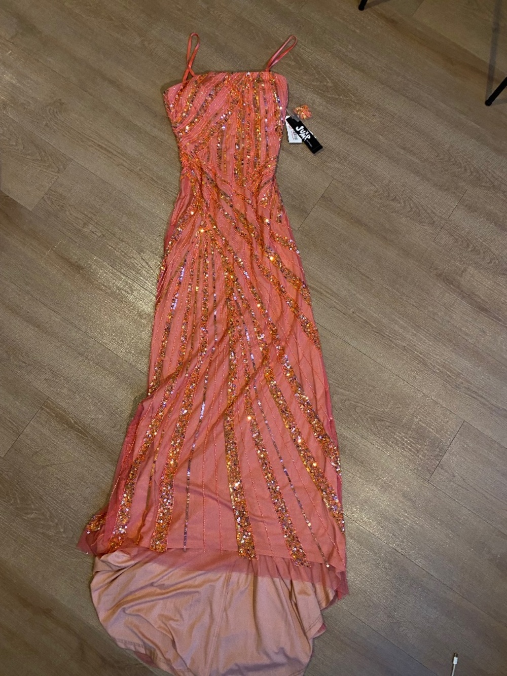 NWT Jump Orange Sequin dress